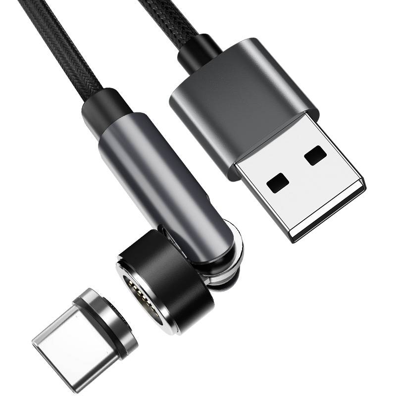 Magnetisches USB-C-Ladekabel 3A für schnelles Laden 2 m Black