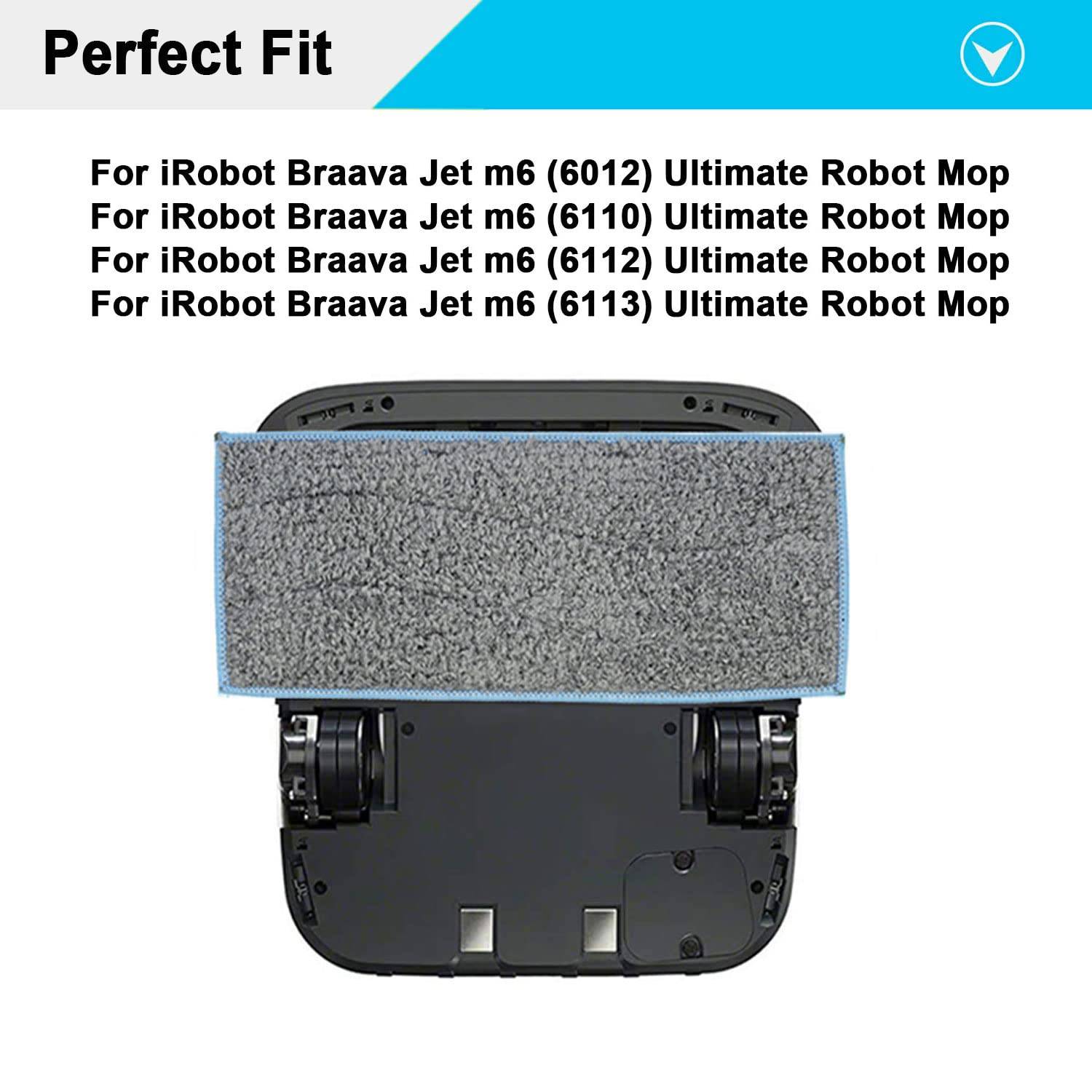 iRobot Braava Jet m6/6012/6110/6112 Waschbare Wischpads 8er-Pack Grey