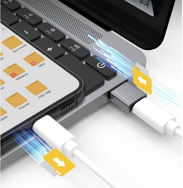 USB-A (männlich) auf USB-C (weiblich) Adapter Black