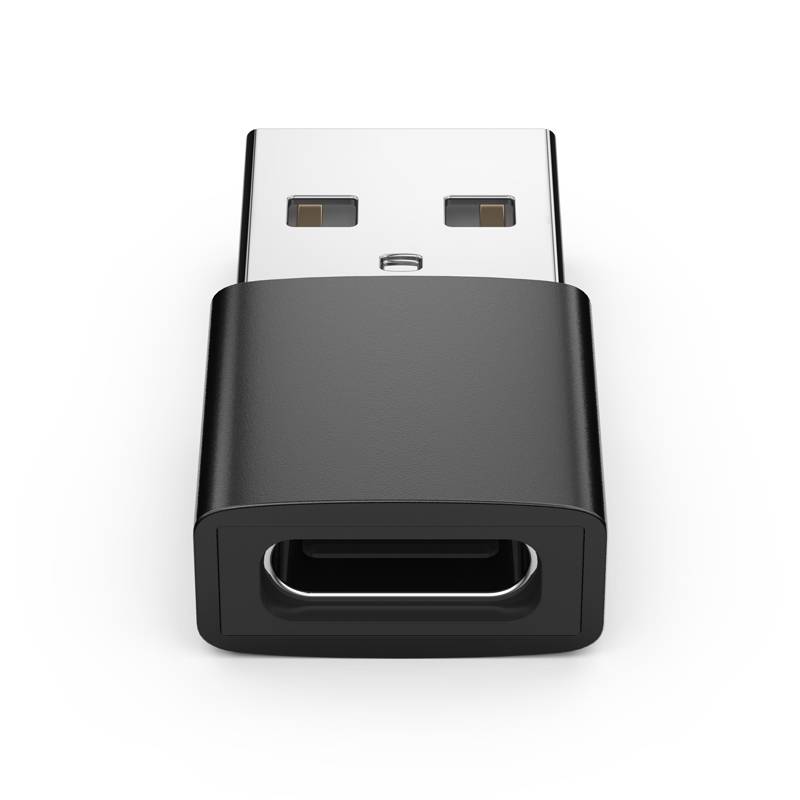 USB-A (männlich) auf USB-C (weiblich) Adapter Black