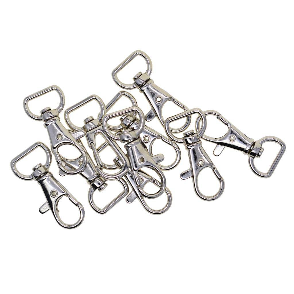 Drehbare Halbrundringe mit Karabiner 10 Stk Silver 1.5 cm