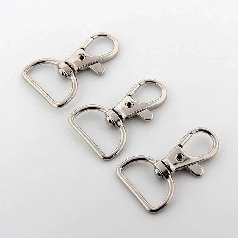 Wirbel-Halbrundringe mit Karabiner, 10 Stk. Silver 2 cm