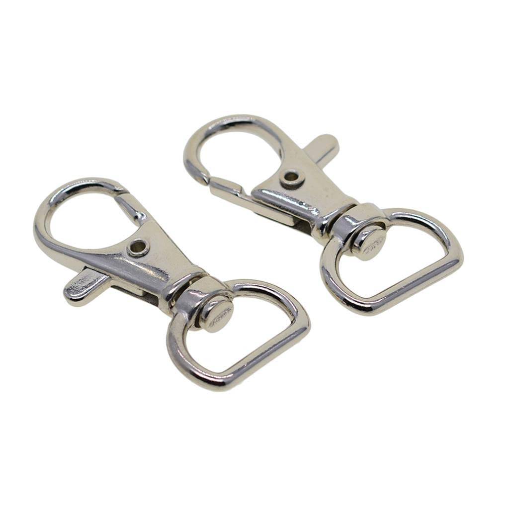 Drehbare Halbrundringe mit Karabiner 10 Stk Silver 1.5 cm