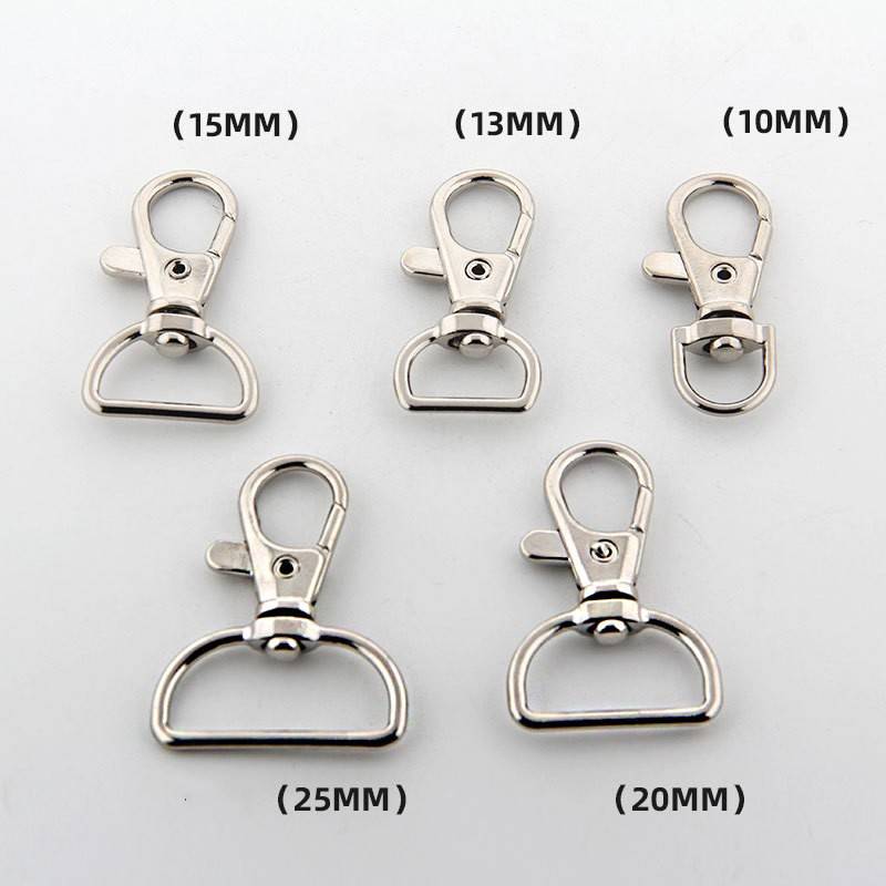 Drehbare Halbrundringe mit Karabiner 10 Stk Silver 1.5 cm