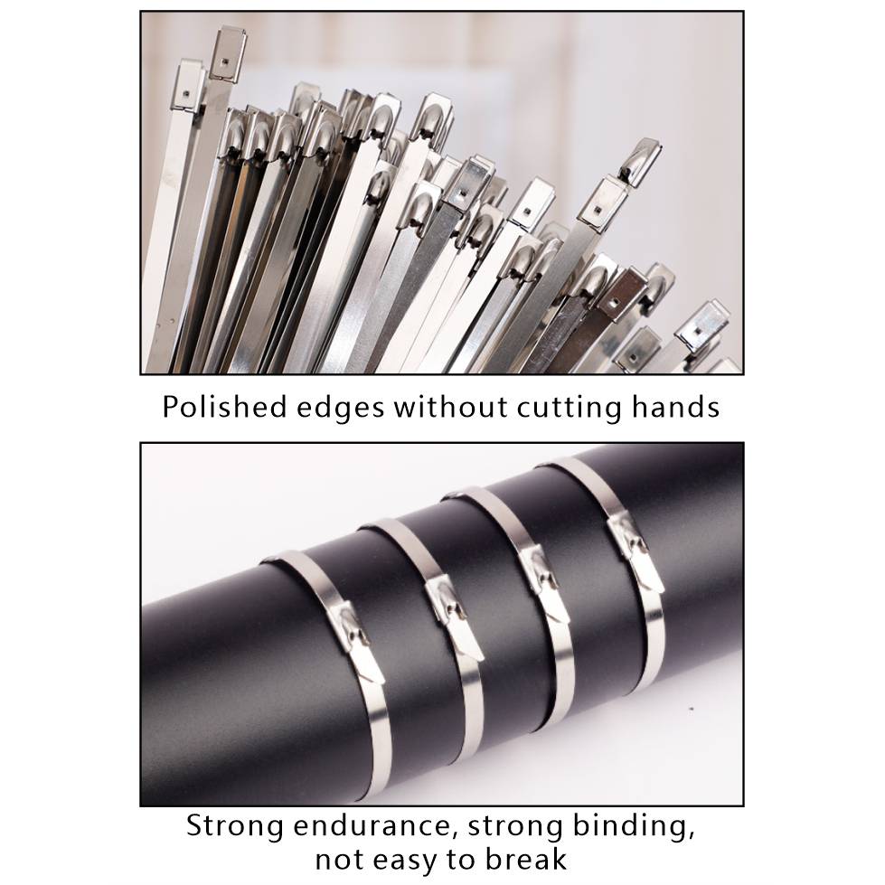 Kabelbinder aus Edelstahl, 100er-Pack Silver 300 mm