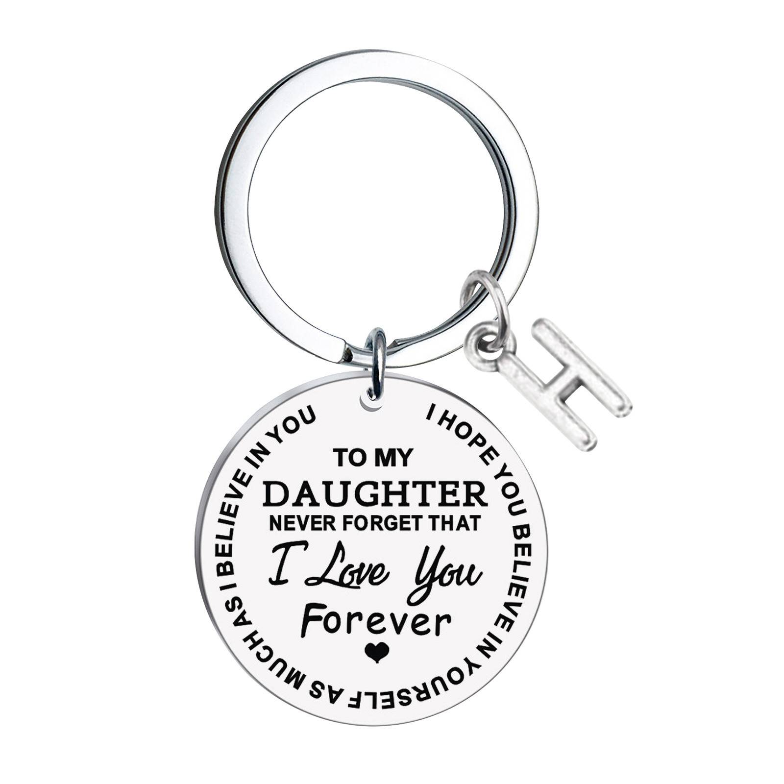Schlüsselanhänger „To My Daughter“ Der Buchstabe H Silver