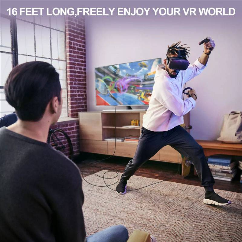 Link-Kabel – VR-Kabel kompatibel mit Oculus Quest 2 DarkGrey 5 m