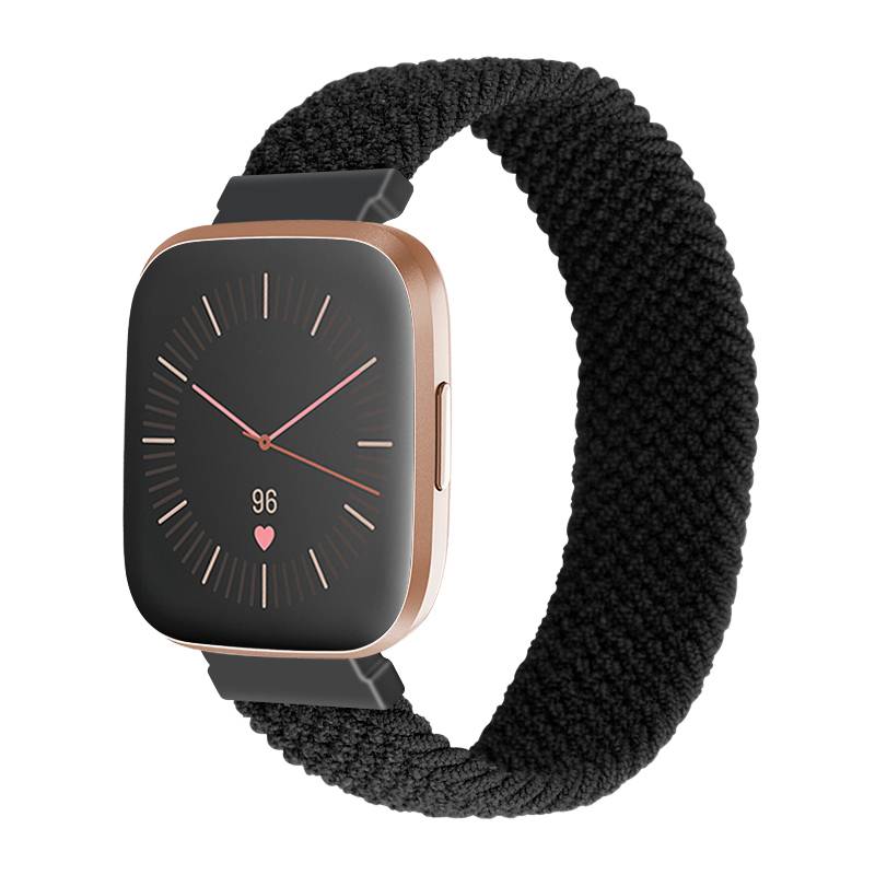 Uhrenarmband Nylon Black L Fitbit Versa/Versa 2