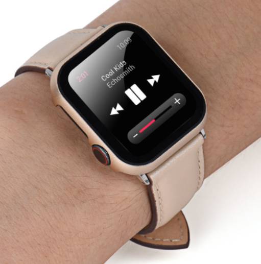 Smartwatch-Hülle mit Displayschutzfolie Gold 42 mm