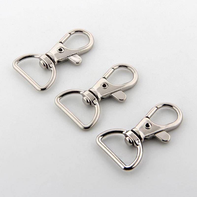 Drehbare Halbrundringe mit Karabiner 10 Stk Silver 1.5 cm