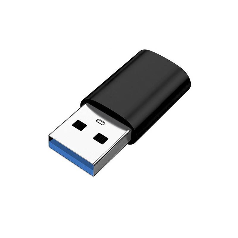 Adapter von USB 3.0 (männlich) auf USB-C (weiblich). Black