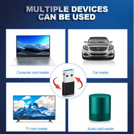 Adapter von USB 3.0 (männlich) auf USB-C (weiblich). Black