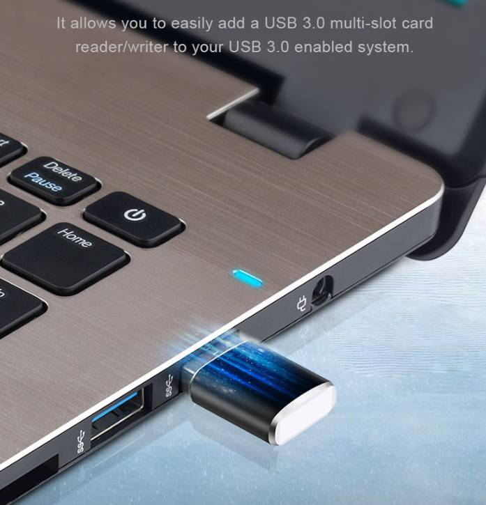 Adapter von USB 3.0 (männlich) auf USB-C (weiblich). Black