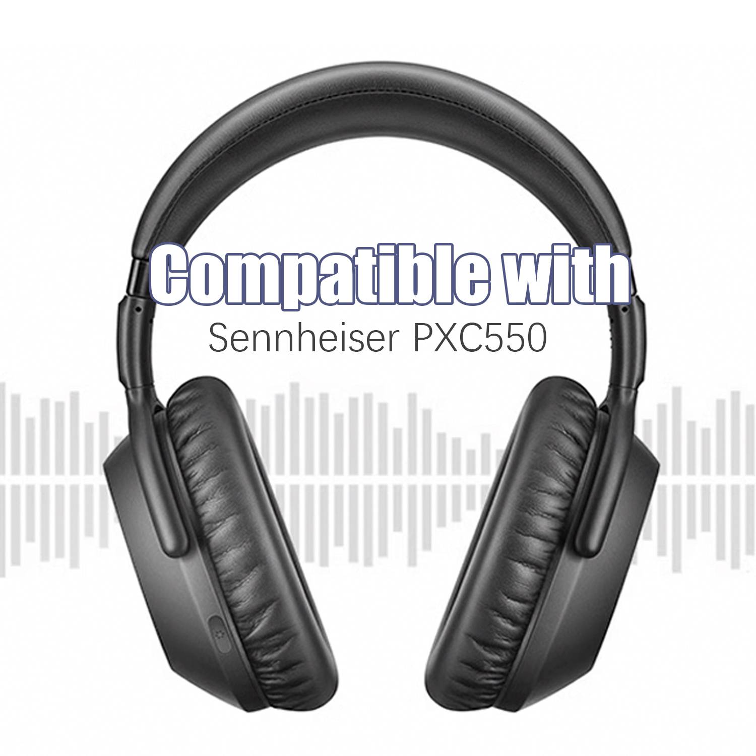 Schaffell-Ohrpolster für Sennheiser PXC550 Kopfhörer, Ersatzkissen, 1 Paar, Schwarz Black