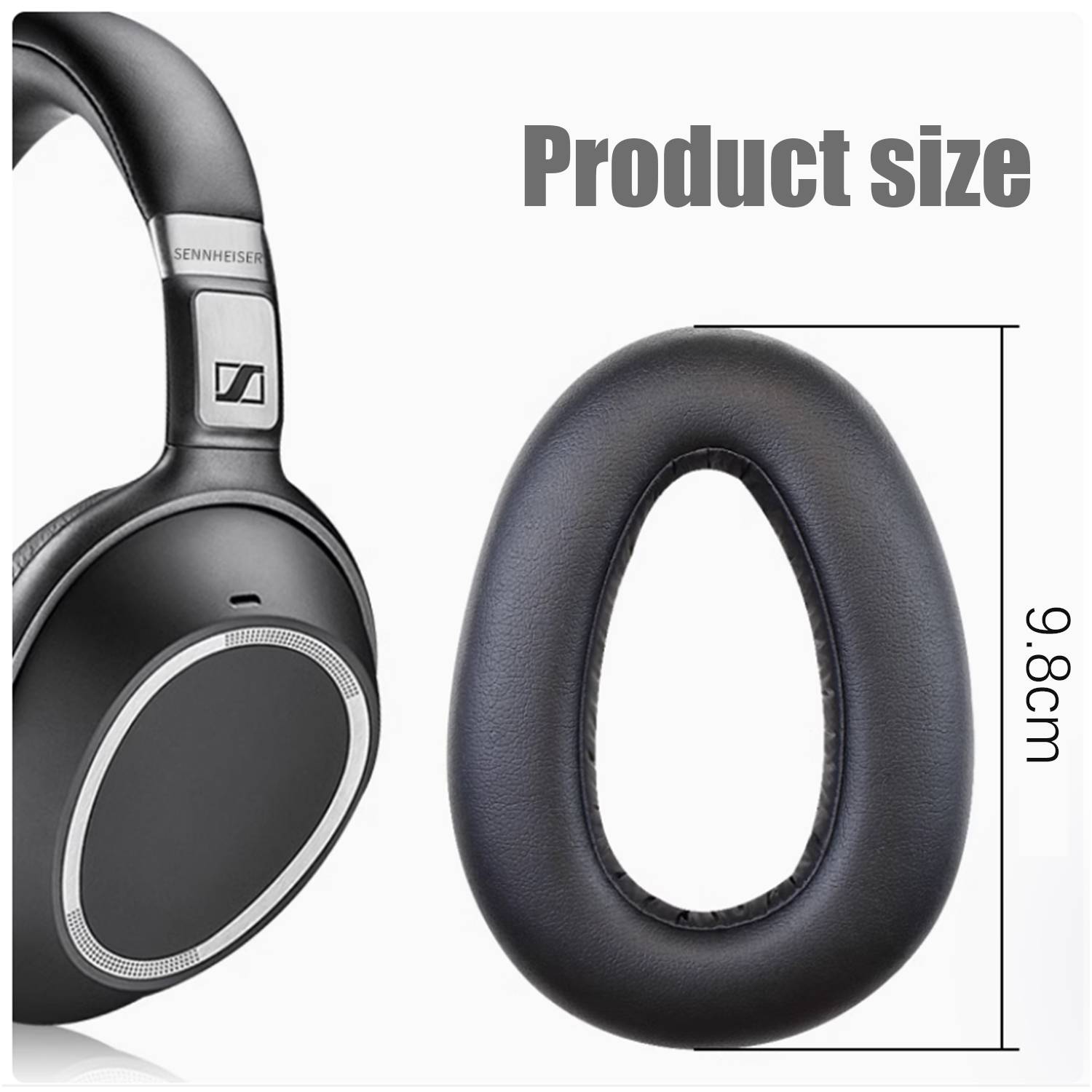 Schaffell-Ohrpolster für Sennheiser PXC550 Kopfhörer, Ersatzkissen, 1 Paar, Schwarz Black