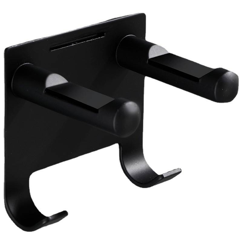 Universeller Halter für Haartrockner, einfache Installation für verschiedene Wandoberflächen Black