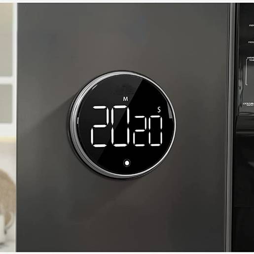 Digitaler Küchentimer, magnetischer Countdown-Timer mit großer LED-Anzeige Black