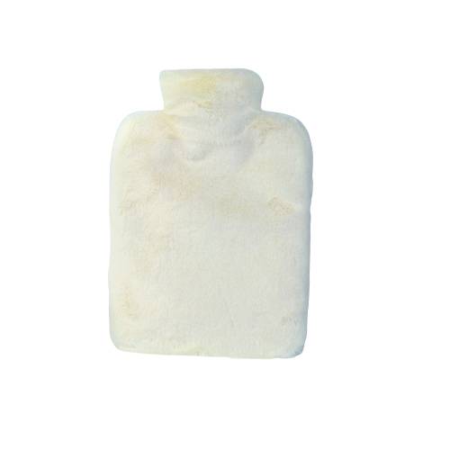 Wärmflasche mit weichem und flauschigem Bezug Beige