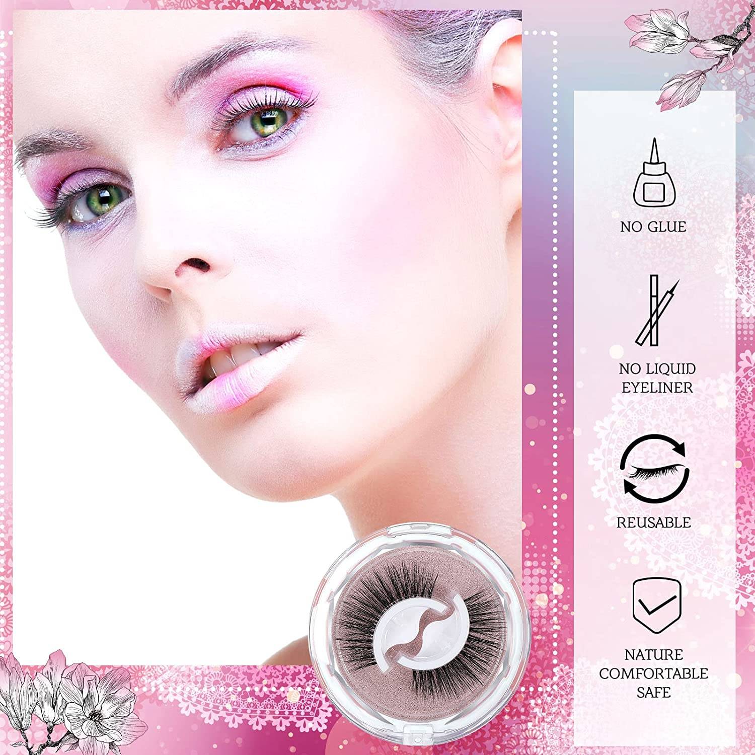 Selbstklebende falsche Wimpern lang und dicht 1 Paar Black