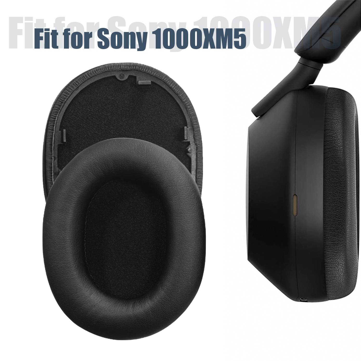 Ersatz-Ohrpolster aus Proteinleder für SONY 1000XM5 Black