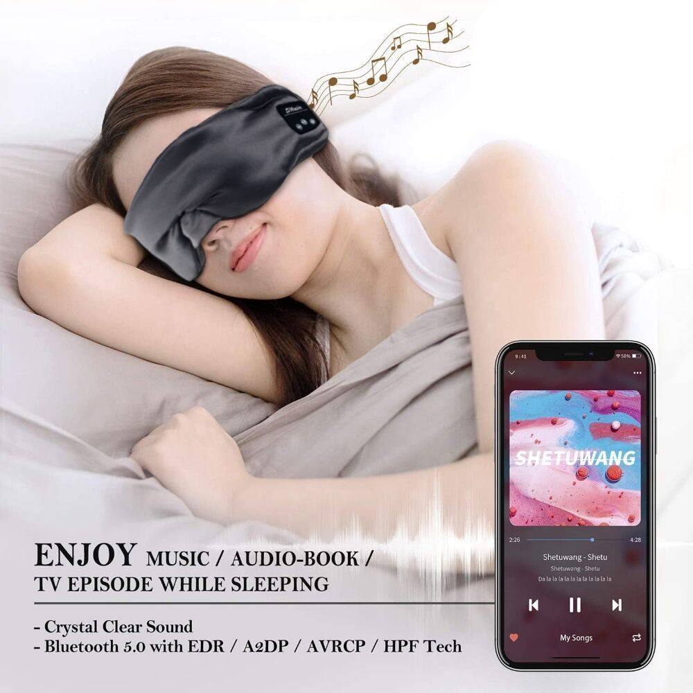 Bluetooth-Schlafmaske mit integrierten Lautsprechern Black
