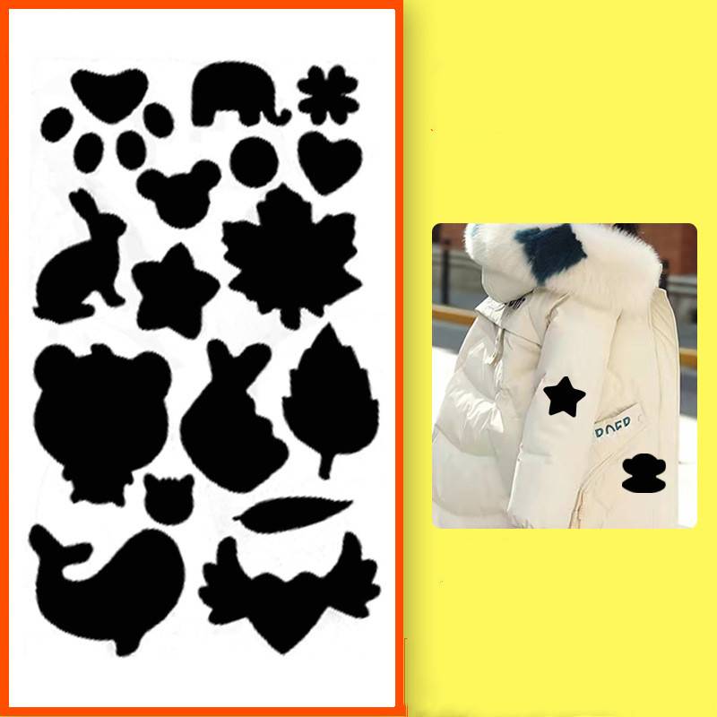 Reparaturflicken selbstklebend für Kleidung 10er-Blatt Black