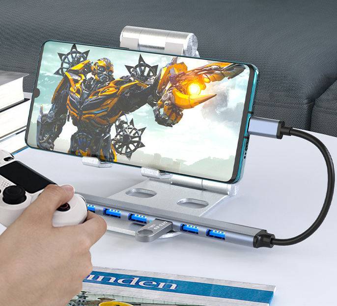 USB/USB-C-Hub mit 1 USB3.0 + 6 USB2.0 Silver