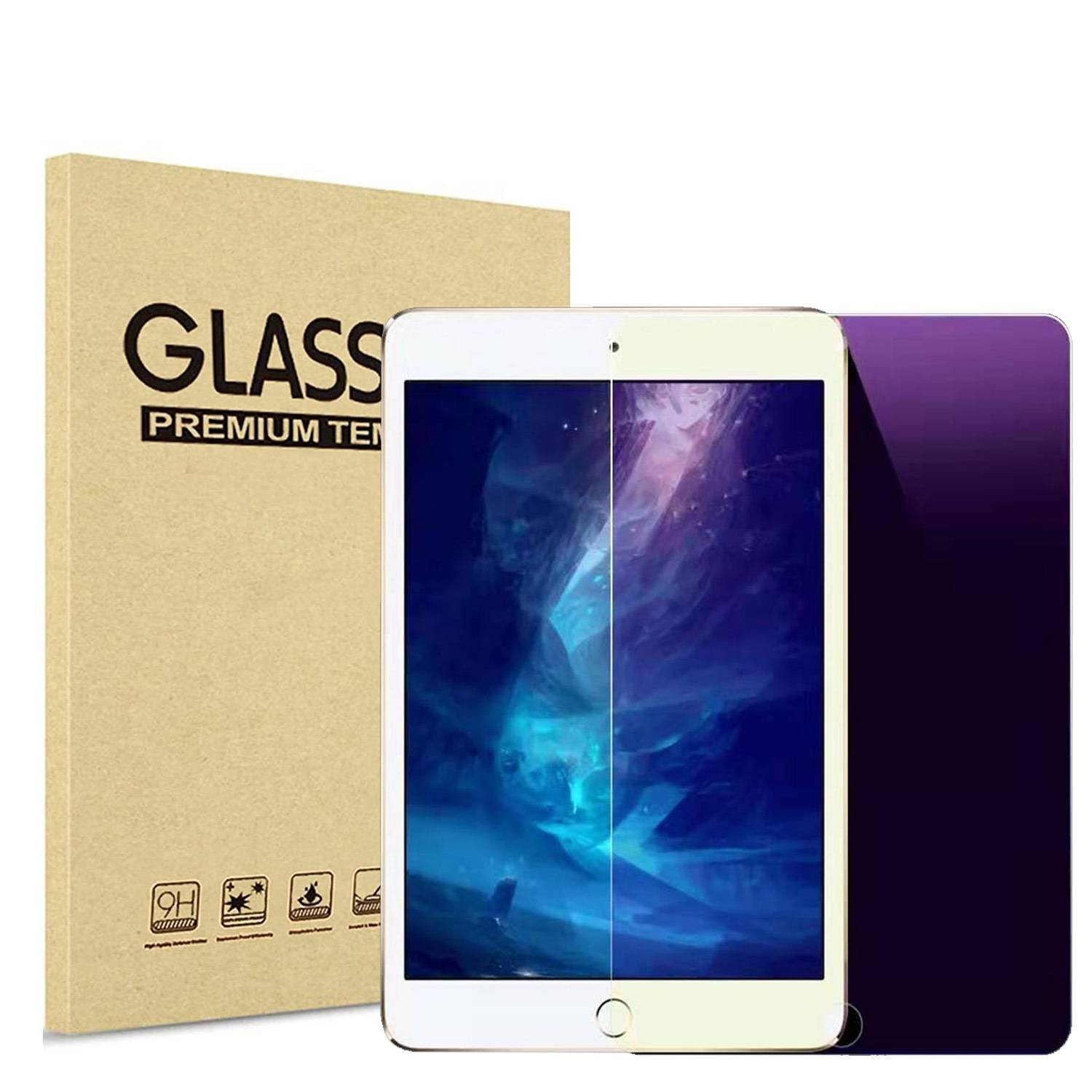 Tablet-Displayschutz aus gehärtetem Glas, 2er-Pack Transparent