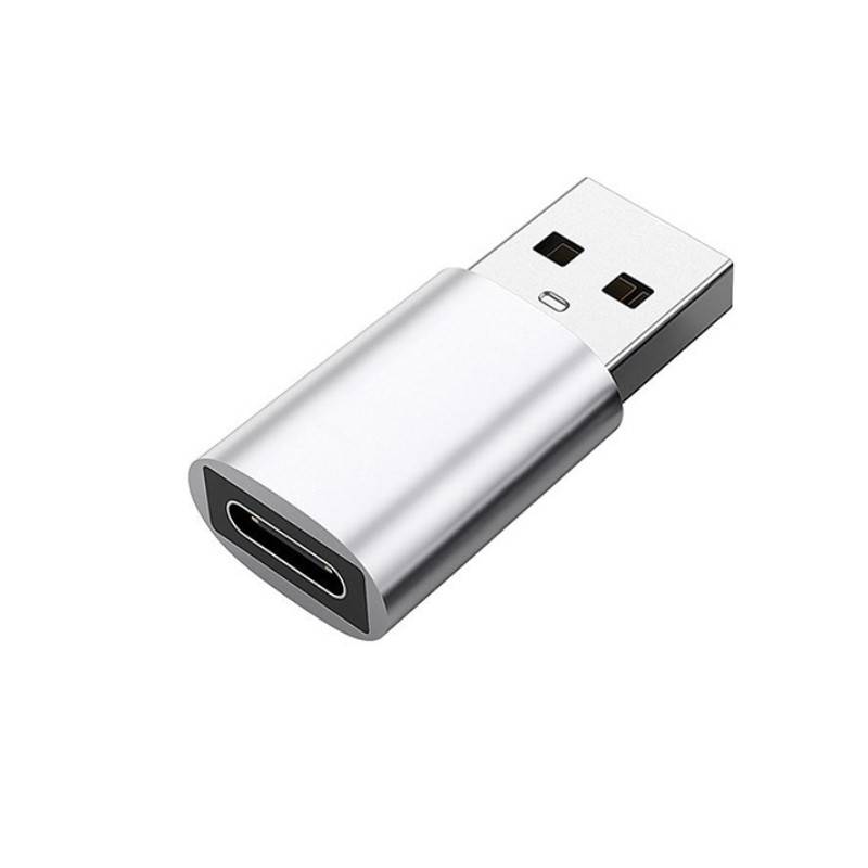 Adapter USB 3.0 Stecker auf USB-C Buchse Silver