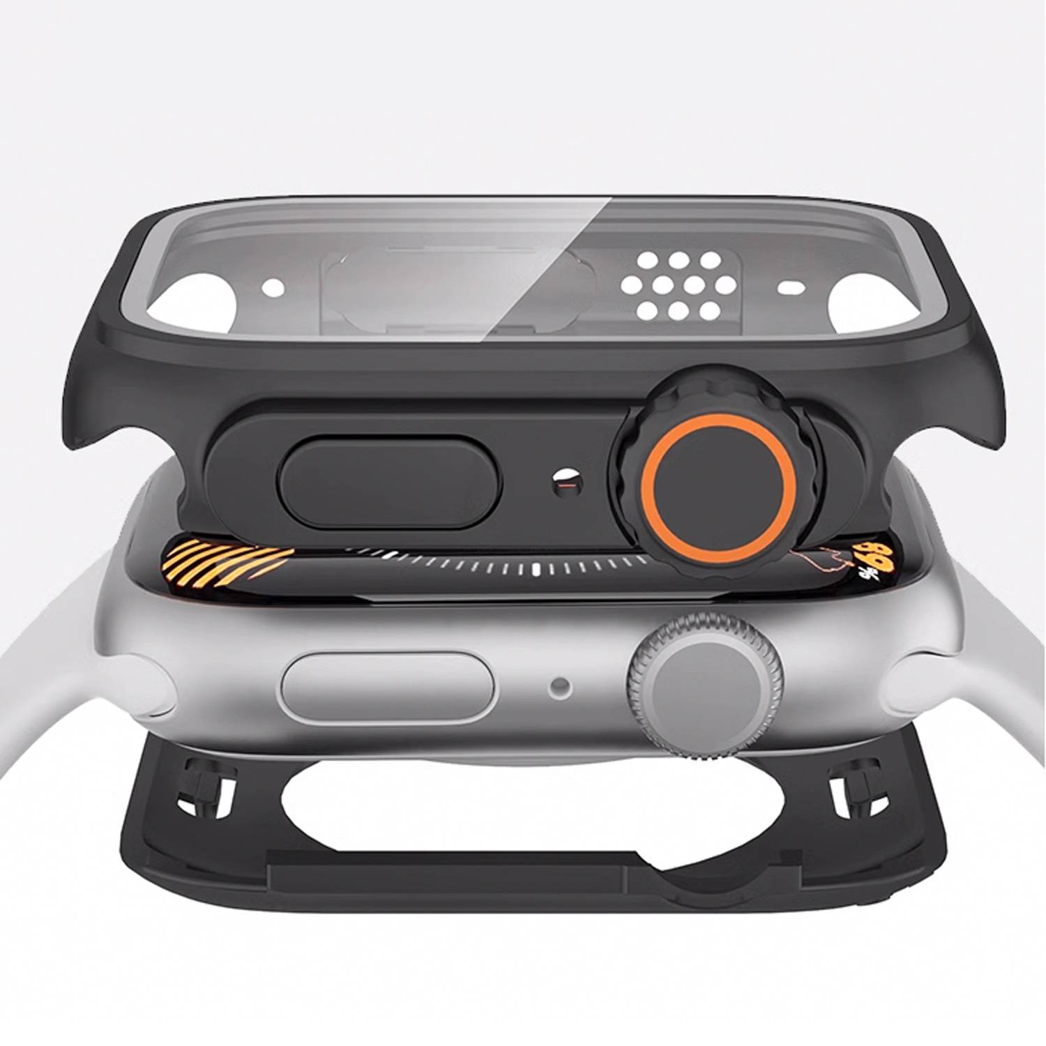 Apple Watch 45 mm Hartschale mit gehärteter Folie Black
