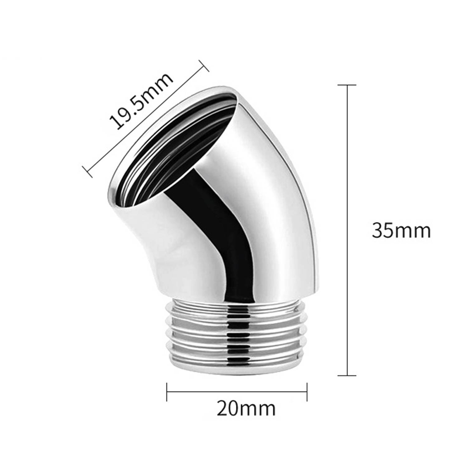 135°-Adapter für Duschkopf-Duschkopf-Anschluss Silver