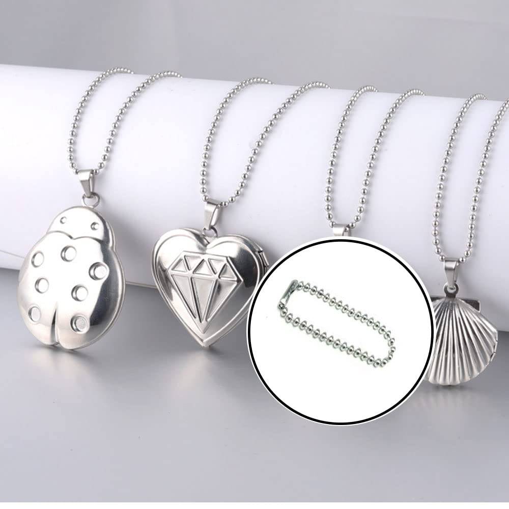 Kugelkette mit Schloss im 10er-Pack Silver 12 cm