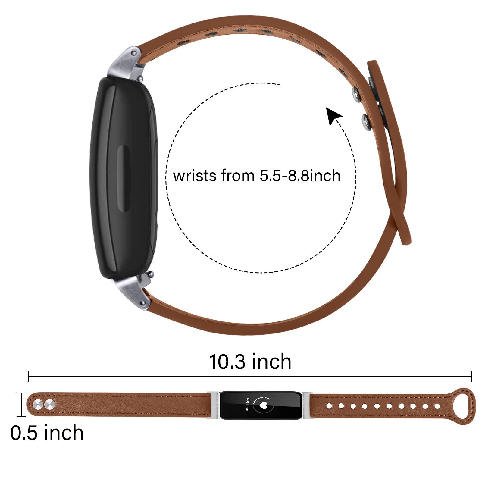 Uhrenarmband aus echtem Leder Brown