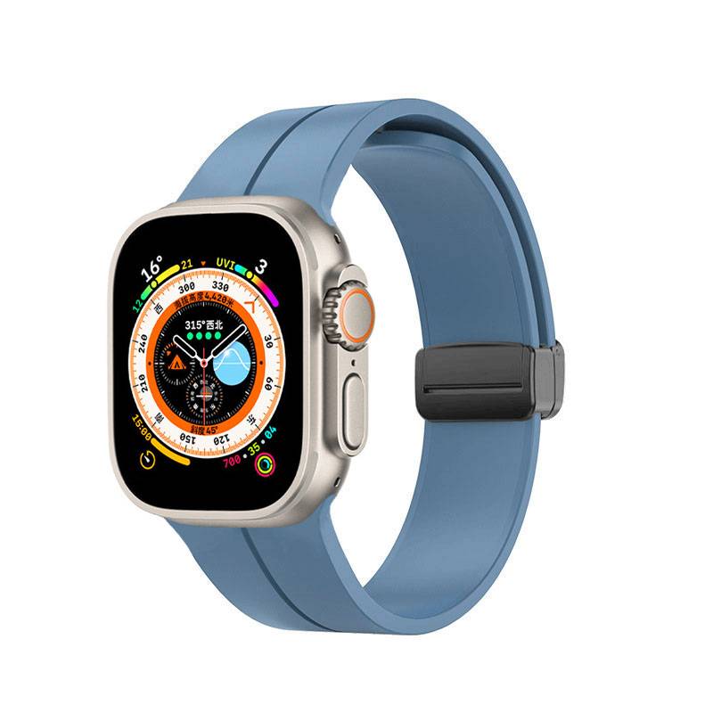 Magnetisches Silikon-Uhrenarmband für Apple Watch Blue Apple Watch 42 mm/44 mm/45 mm/49 mm