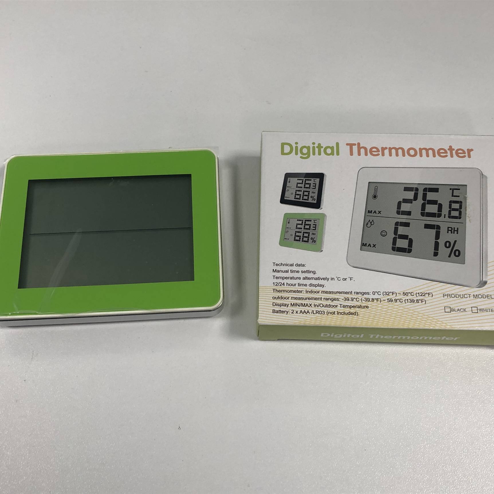 Digitales Innenthermometer, Hygrometer Green
