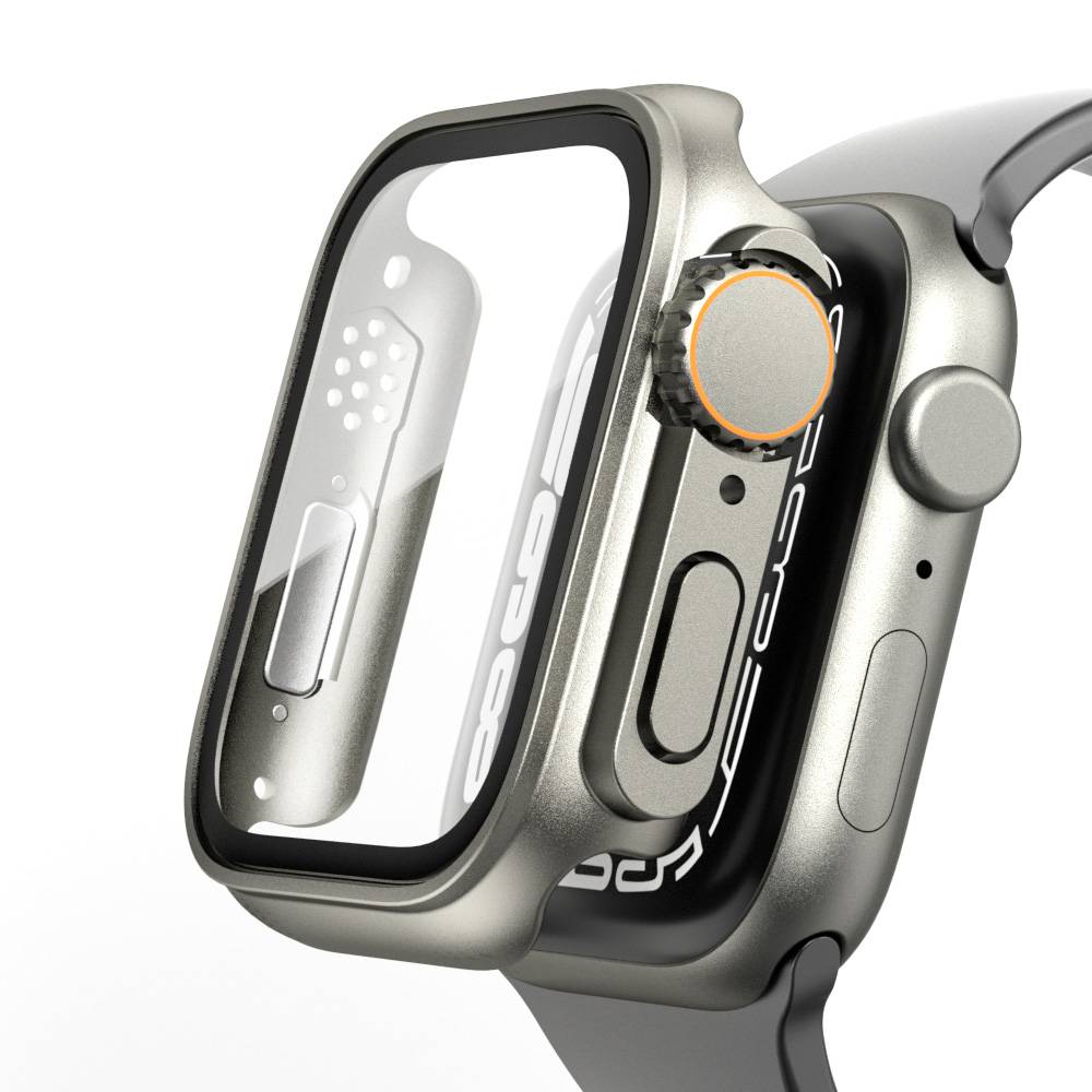 Uhrengehäuse mit Displayschutzfolie für die Apple Watch Ultra 8/7 Silver 41 mm