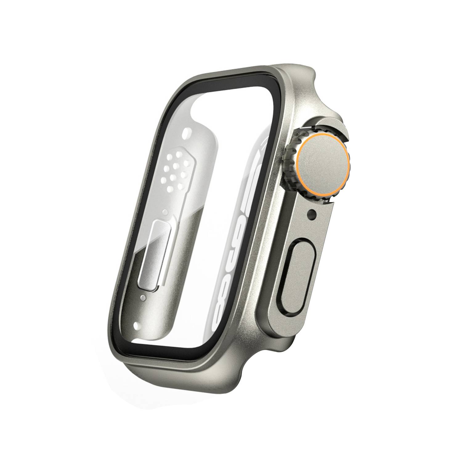 Uhrengehäuse mit Displayschutzfolie für die Apple Watch Ultra 8/7 Silver 41 mm