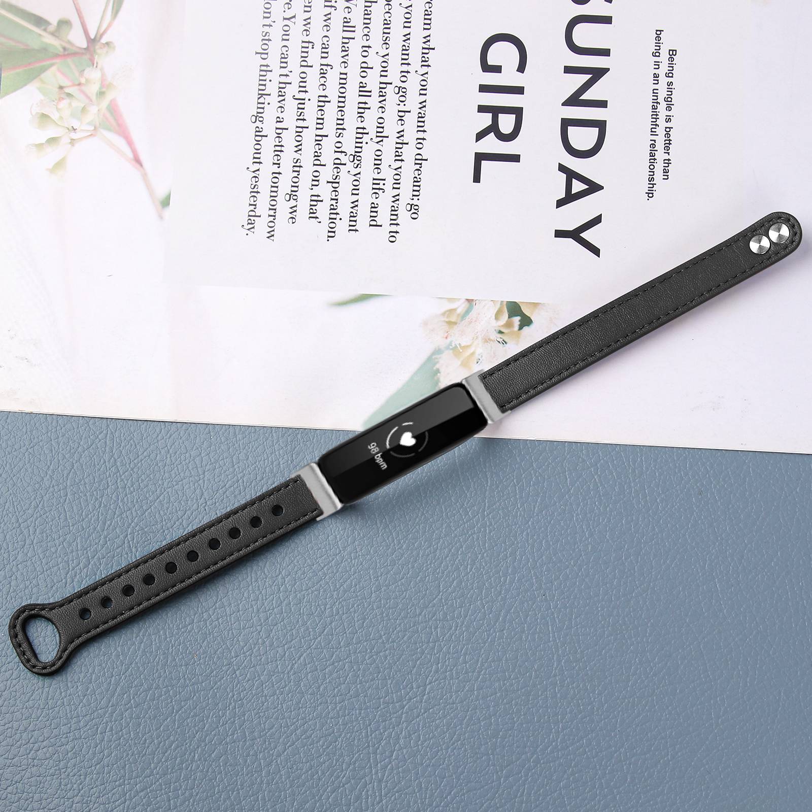 Armband aus echtem Leder Black