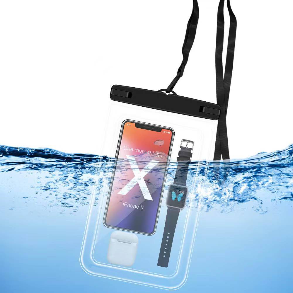 Große wasserdichte Handytasche IPX8 2er-Pack Black