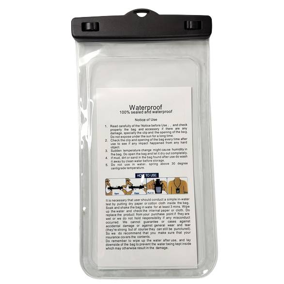 Große wasserdichte Handytasche IPX8 2er-Pack Black