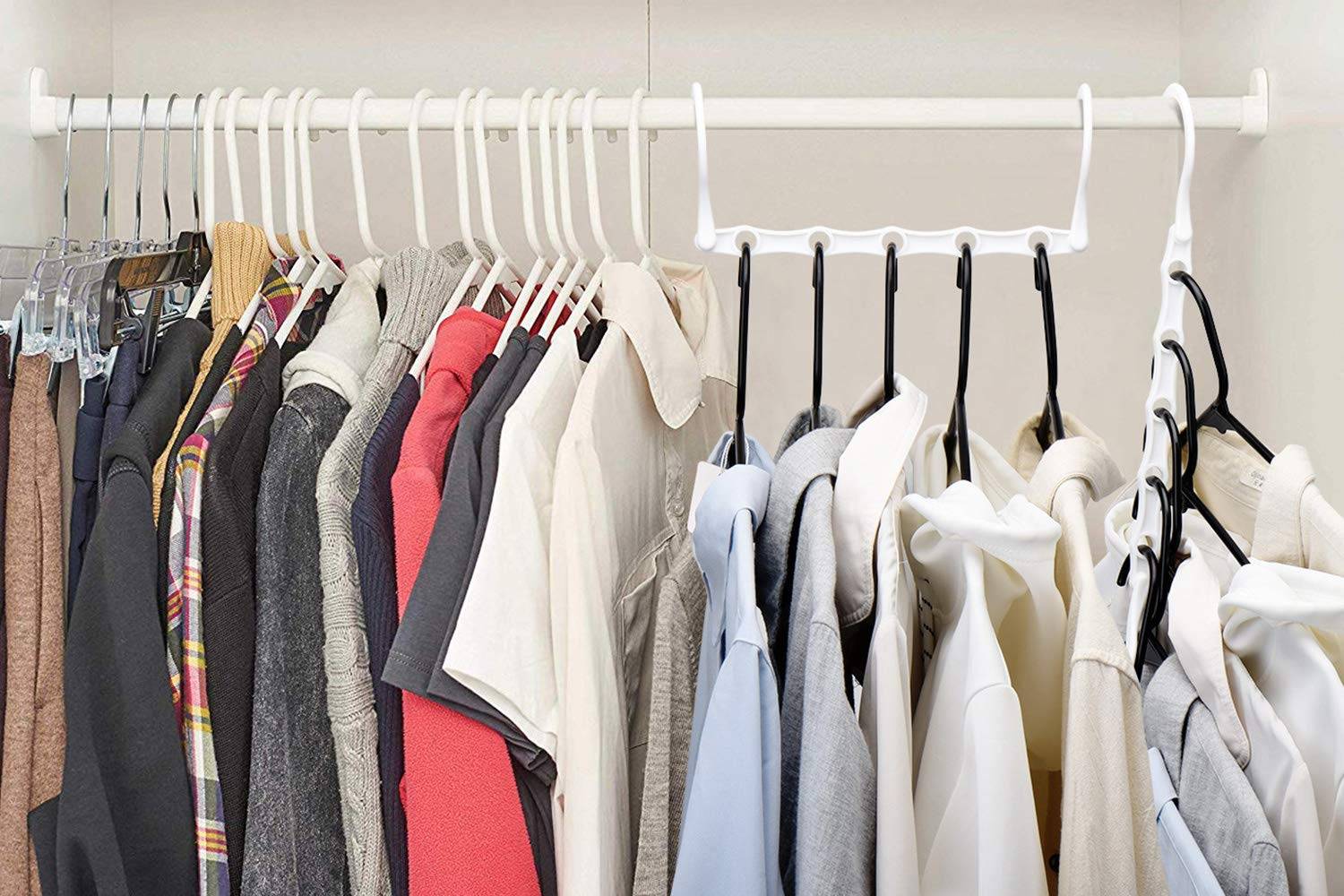 Multifunktionaler 5-Loch Kleiderbügel 3er Pack White