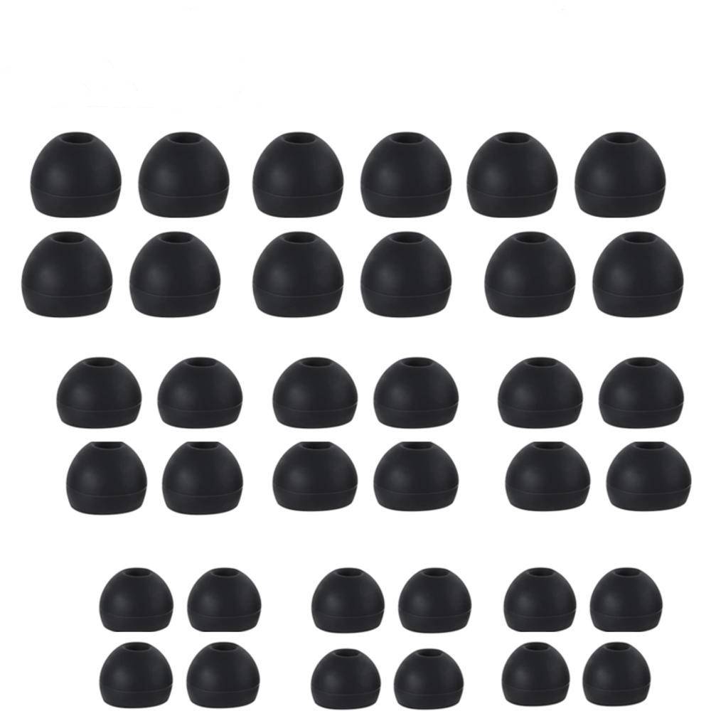 Silikon-Ohrpolster für 4,5–6 mm In-Ear-Kopfhörer, 3 Größen, 18 Paar Black