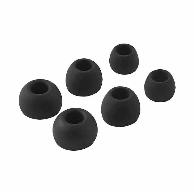 Silikon-Ohrpolster für 4,5–6 mm In-Ear-Kopfhörer, 3 Größen, 18 Paar Black