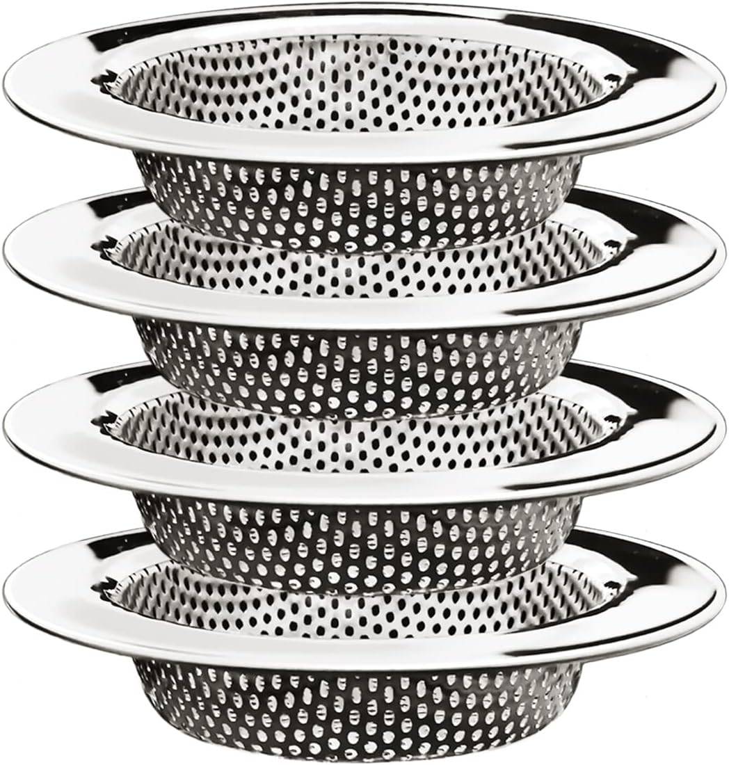 Abflusssiebstöpsel für Abfluss, 4er-Pack - Außendurchmesser 11,2 cm