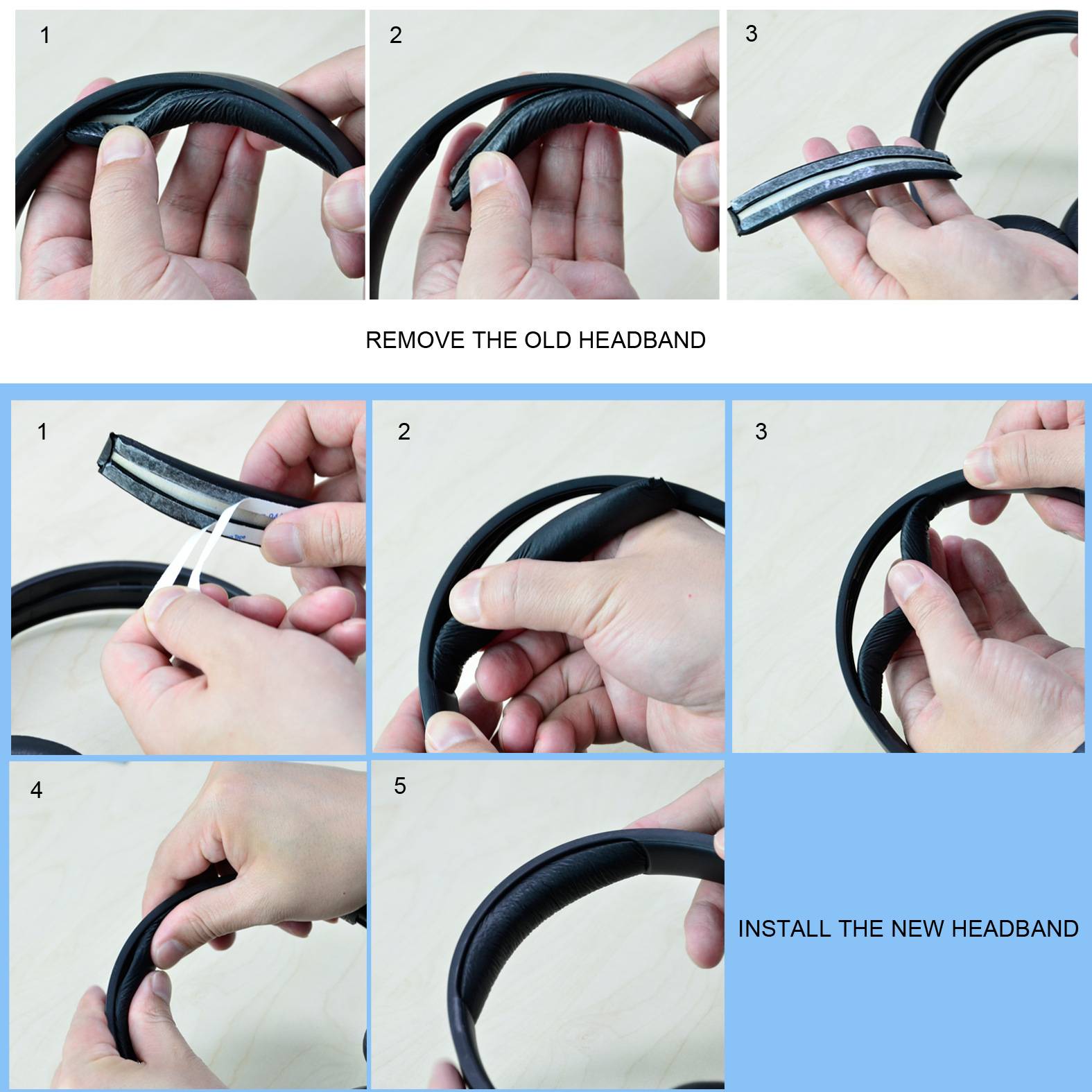 Polster für Kopfband für JBL TUNE 700BT/710BT/700BTNC/750BT/760BTNC Black