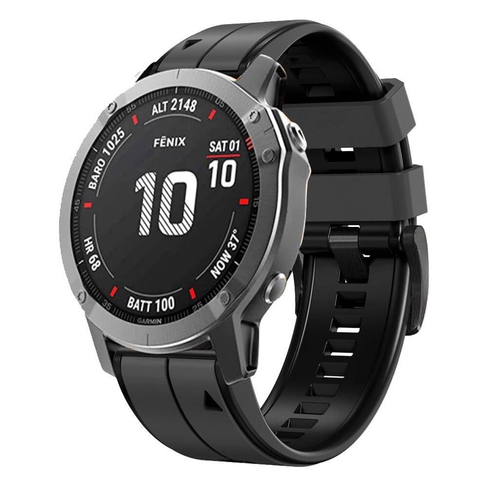 26 mm Silikonarmband für Garmin Fenix 6X/Fenix7X/7X pro, COROS Black