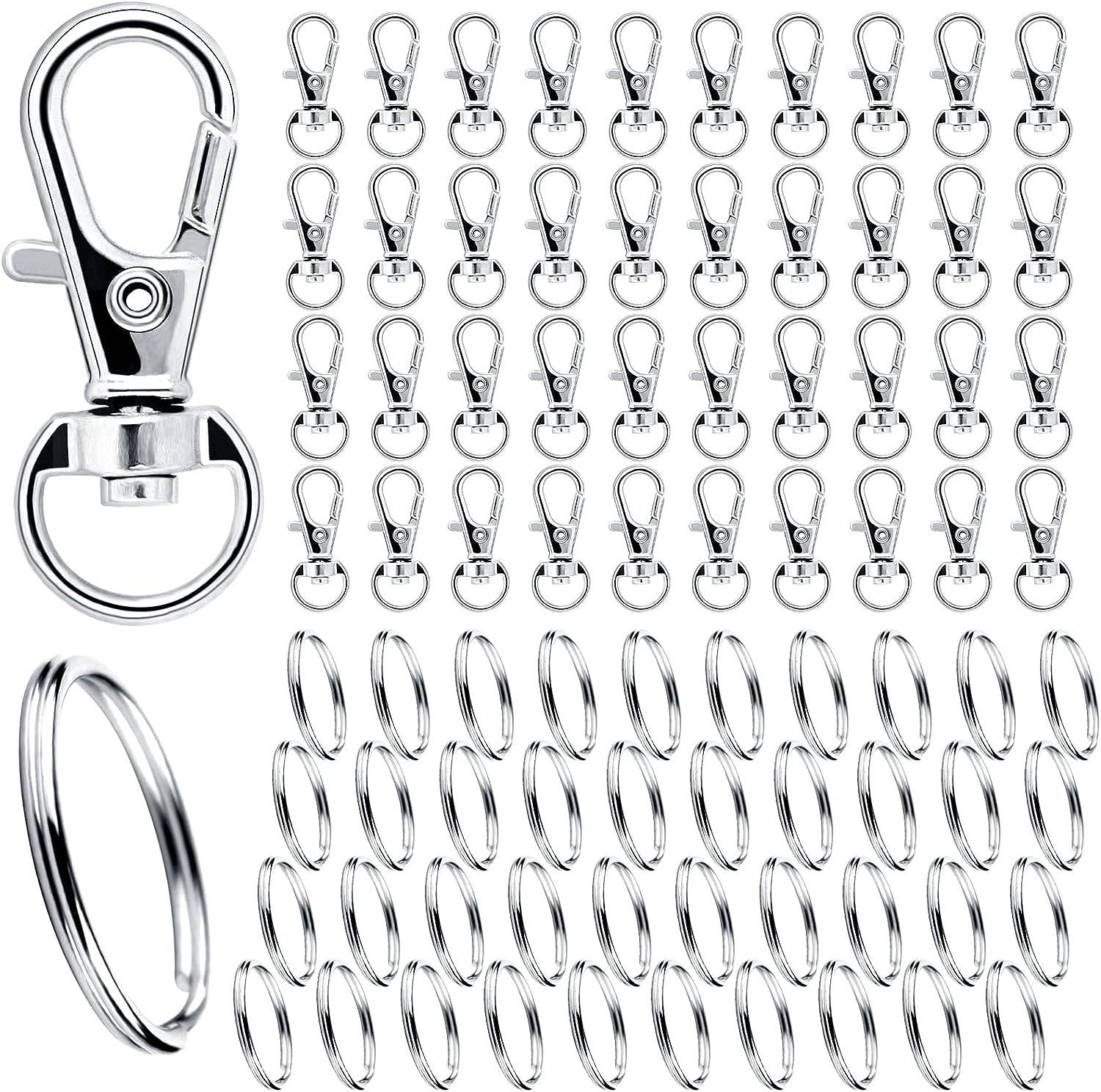 40er-Pack Schlüsselringe mit Karabiner Silver