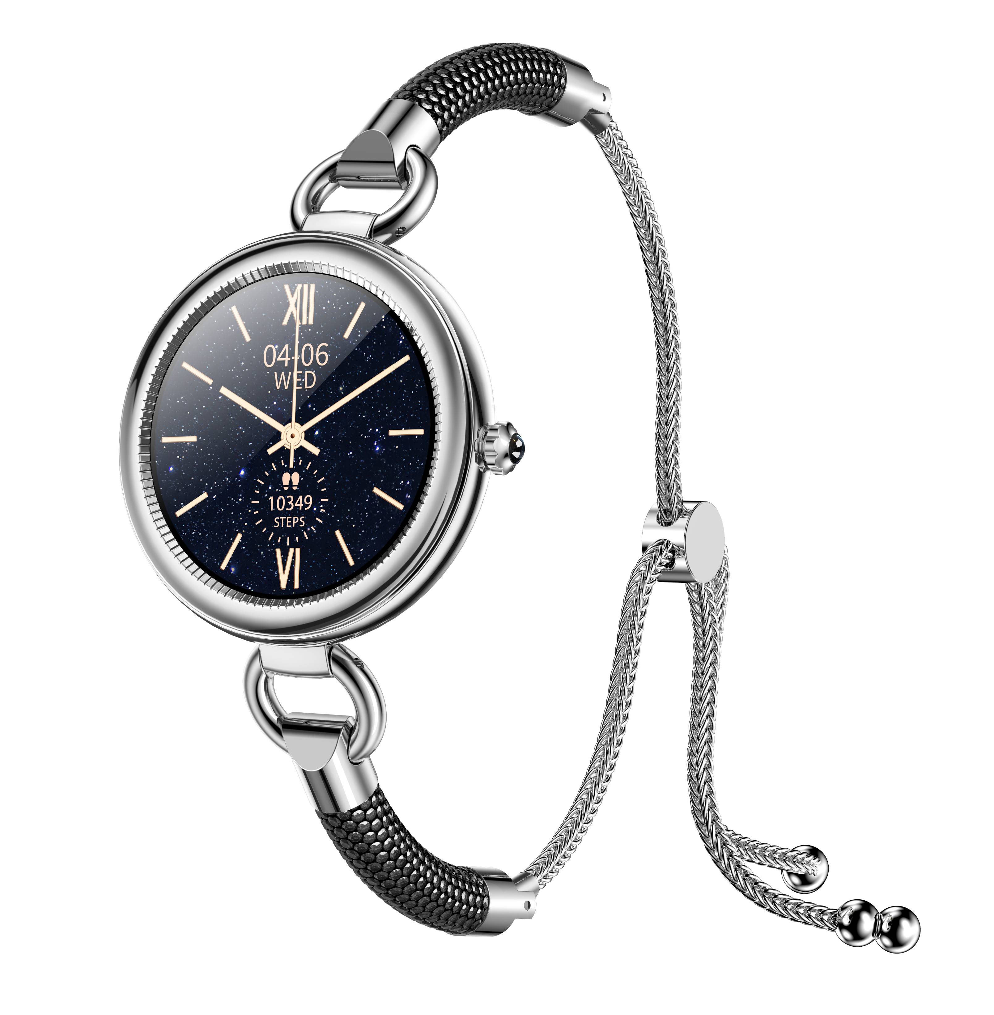 Elegante Smartwatch mit Herzfrequenz, Schrittzähler, Kalorien, Sportmodi, IP67 Black