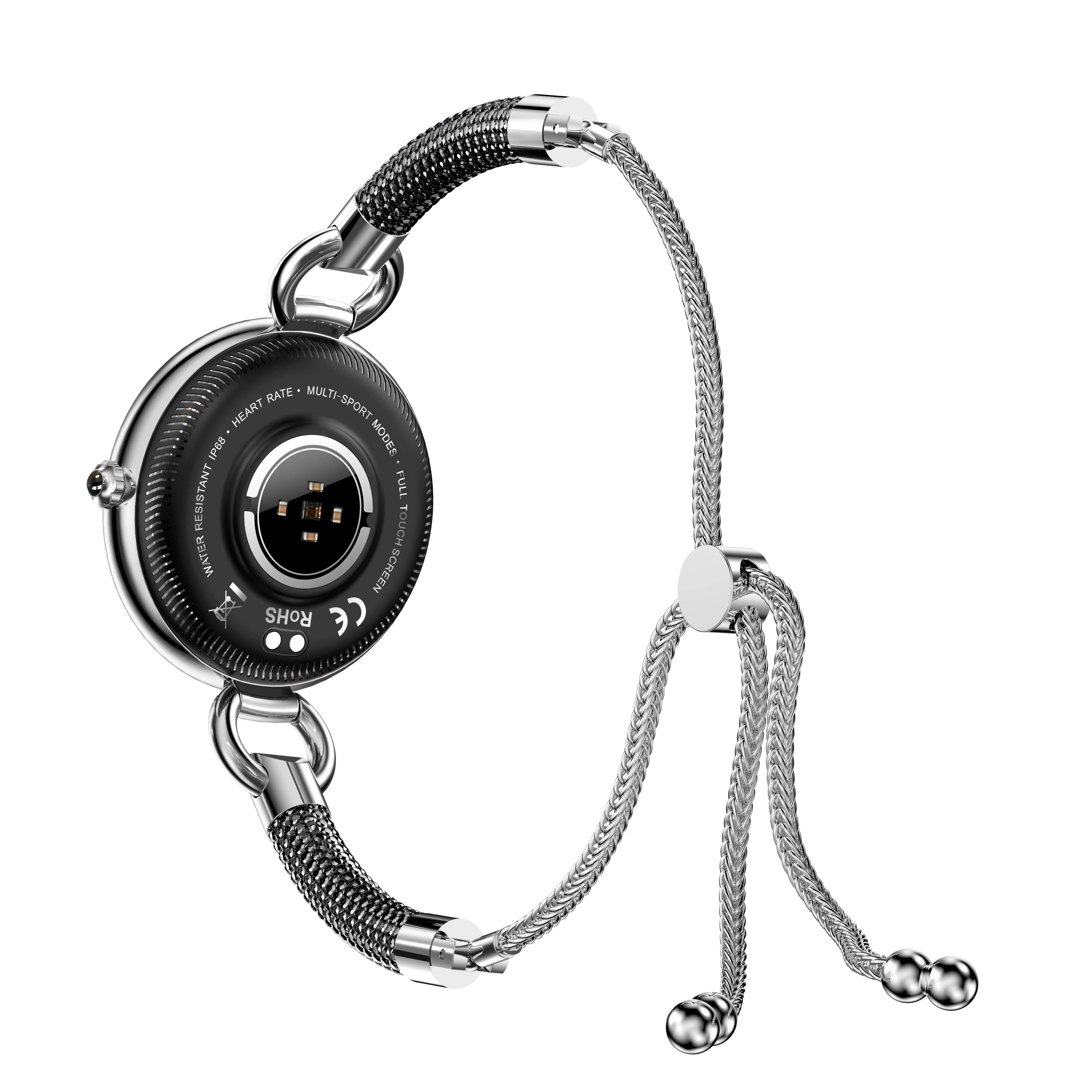 Elegante Smartwatch mit Herzfrequenz, Schrittzähler, Kalorien, Sportmodi, IP67 Black