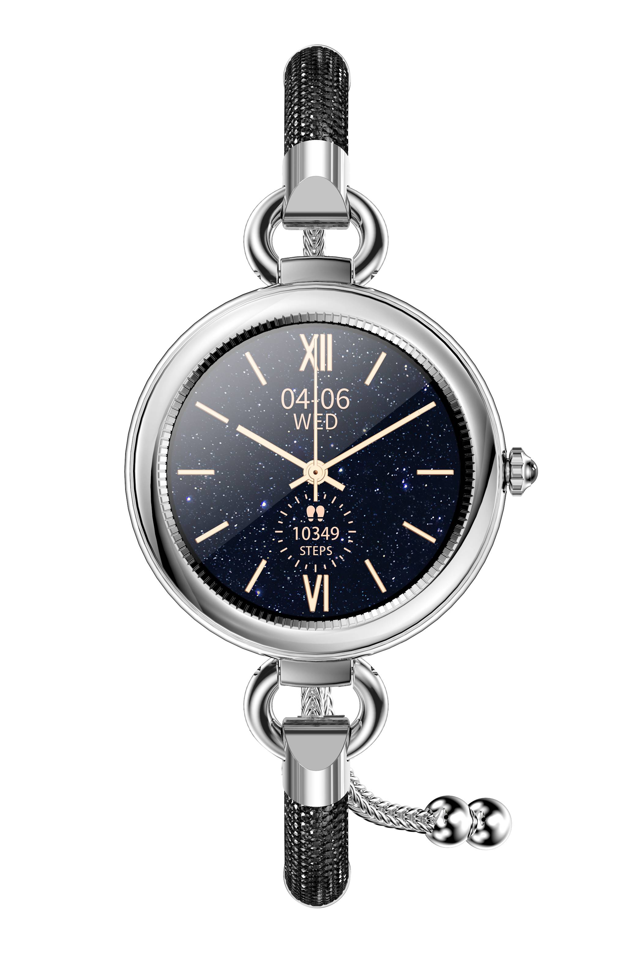 Elegante Smartwatch mit Herzfrequenz, Schrittzähler, Kalorien, Sportmodi, IP67 Black